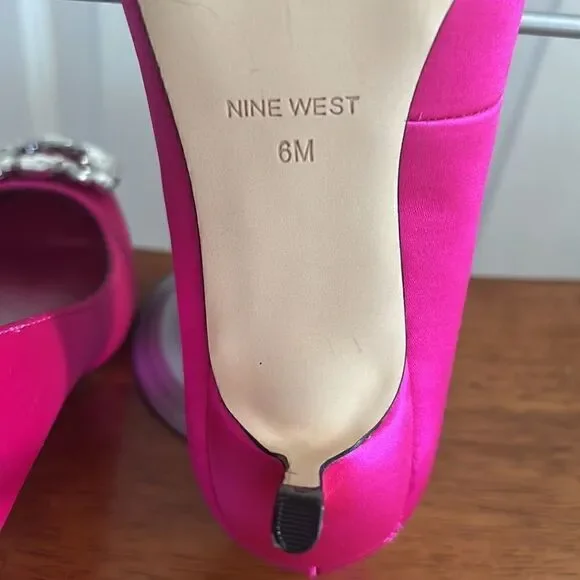 Nine West Avalon Satin Covered Jeweled Heel - Picture 6 of 14